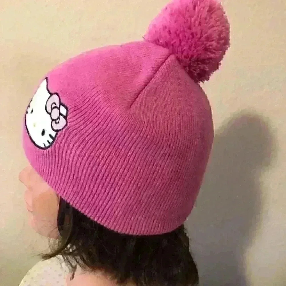 Sanrio hello Kitty pink beannie with pompom kids